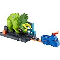 Los mejores  - Hot Wheels City Global Nemesis TV- Dinosaurio Triceratops y lanzador de coches de juguete (Mattel GBF97)